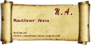 Mauthner Anna névjegykártya